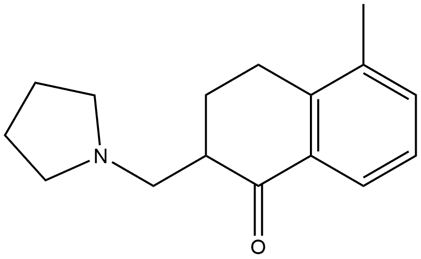 5-methyl-2-(pyrrolidin-1-ylmethyl)-3,4-dihydronaphthalen-1(2H)-one 结构式