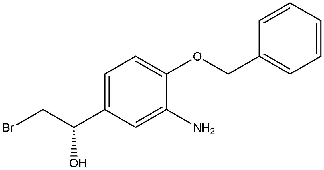 (S)-1-[3-amino-4-(phenylmethoxy)phenyl]-2-bromoethan-1-ol 结构式