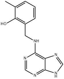 6-(2-羟基-3-甲基苄氨基)嘌呤 结构式