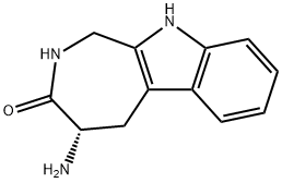(S)-4-氨基-1,4,5,10-四氢氮杂并[3,4-B]吲哚-3(2H)-酮 结构式