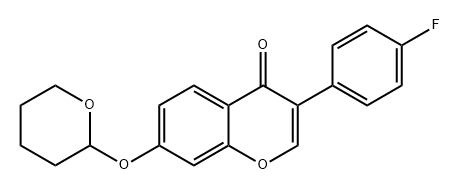 4H-1-Benzopyran-4-one, 3-(4-fluorophenyl)-7-[(tetrahydro-2H-pyran-2-yl)oxy]- 结构式