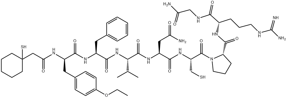 Glycinamide, O-ethyl-N-[(1-mercaptocyclohexyl)acetyl]-D-tyrosyl-L-phenylalanyl-L-valyl-L-asparaginyl-L-cysteinyl-L-prolyl-L-arginyl- (9CI) 结构式