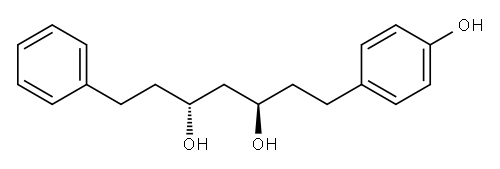 (3R,5R)-1-(4-Hydroxyphenyl)-7-phenylheptane-3,5-diol 结构式