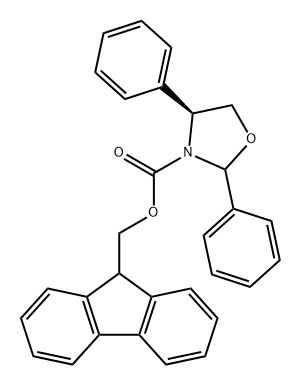 3-Oxazolidinecarboxylic acid, 2,4-diphenyl-, 9H-fluoren-9-ylmethyl ester, (4S)- 结构式