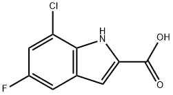 7-氯-5-氟-1H-吲哚-2-羧酸 结构式