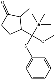 3-(Methoxy(phenylthio)(trimethylsilyl)methyl)-2-methylcyclopentanone 结构式