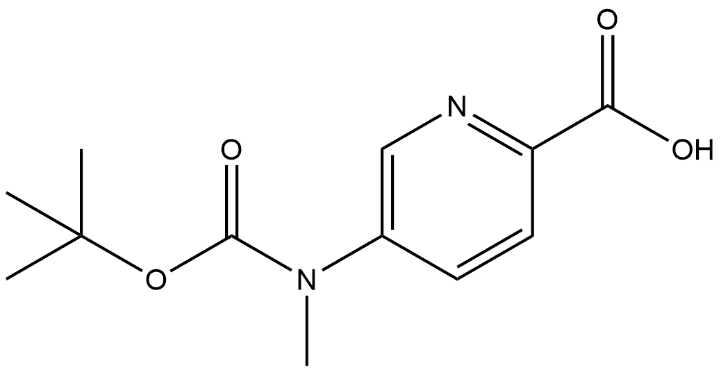 2-Pyridinecarboxylic acid, 5-[[(1,1-dimethylethoxy)carbonyl]methylamino]- 结构式