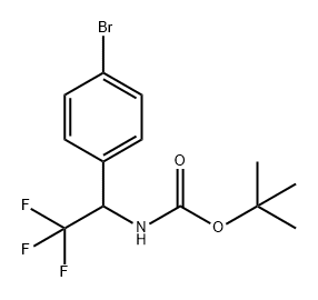 (1-(4-溴苯基)-2,2,2-三氟乙基)氨基甲酸叔丁酯 结构式