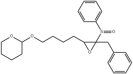 2H-Pyran, tetrahydro-2-[4-[3-(phenylmethyl)-3-(phenylsulfinyl)-2-oxiranyl]butoxy]- 结构式