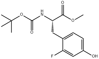 Tyrosine, N-[(1,1-dimethylethoxy)carbonyl]-2-fluoro-, methyl ester 结构式