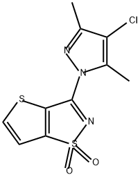 3-(4-氯-3,5-二甲基吡唑-1-基)噻吩并[2,3-D][1,2]噻唑 1,1-二氧化物	 结构式