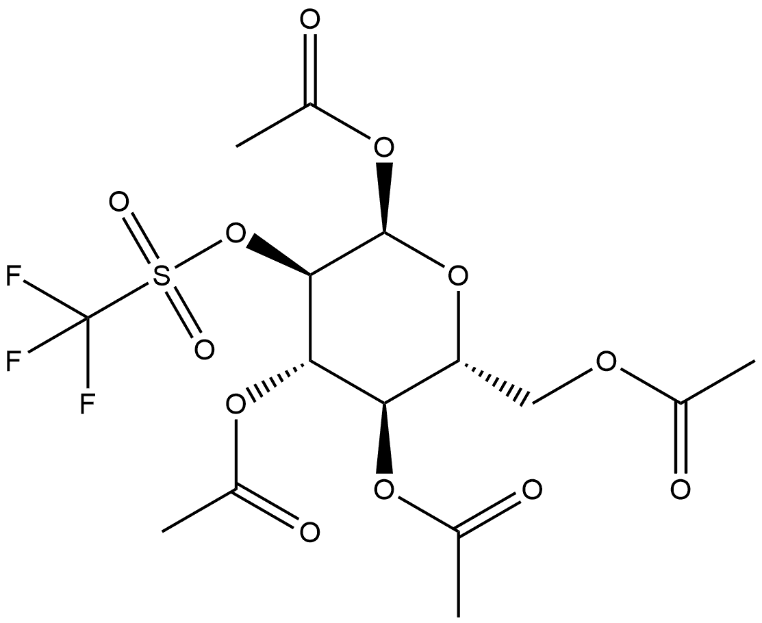 α-D-Glucopyranose, 1,3,4,6-tetraacetate 2-(trifluoromethanesulfonate) (9CI) 结构式