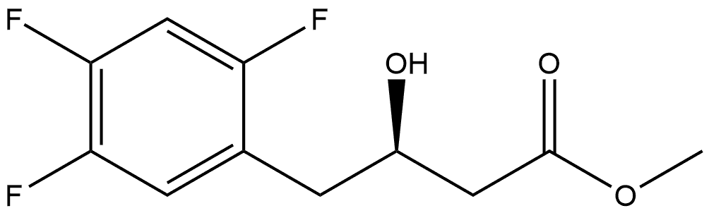 Benzenebutanoic acid, 2,4,5-trifluoro-β-hydroxy-, methyl ester, (βR)- 结构式