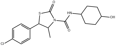3-Thiazolidinecarboxamide, 5-(4-chlorophenyl)-N-(4-hydroxycyclohexyl)-4-methyl-2-oxo- 结构式