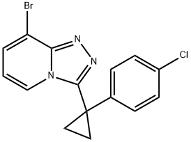 1,2,4-Triazolo[4,3-a]pyridine, 8-bromo-3-[1-(4-chlorophenyl)cyclopropyl]- 结构式