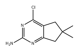 5H-Cyclopentapyrimidin-2-amine, 4-chloro-6,7-dihydro-6,6-dimethyl- 结构式