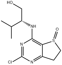 1-Butanol, 2-[(2-chloro-6,7-dihydro-5-oxidothieno[3,2-d]pyrimidin-4-yl)amino]-3-methyl-, (2R)- 结构式