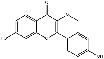 7-Hydroxy-2-(4-hydroxyphenyl)-3-methoxy-4H-chromen-4-one 结构式