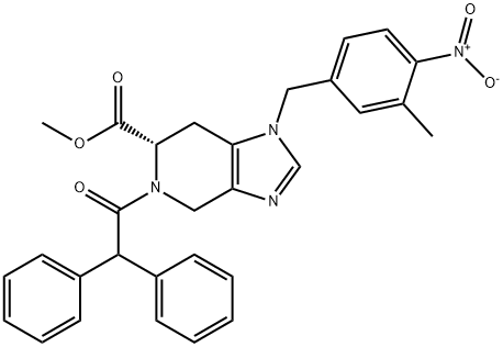 1H-Imidazo[4,5-c]pyridine-6-carboxylic acid, 5-(diphenylacetyl)-4,5,6,7-tetrahydro-1-[(3-methyl-4-nitrophenyl)methyl]-, methyl ester, (6S)- (9CI) 结构式