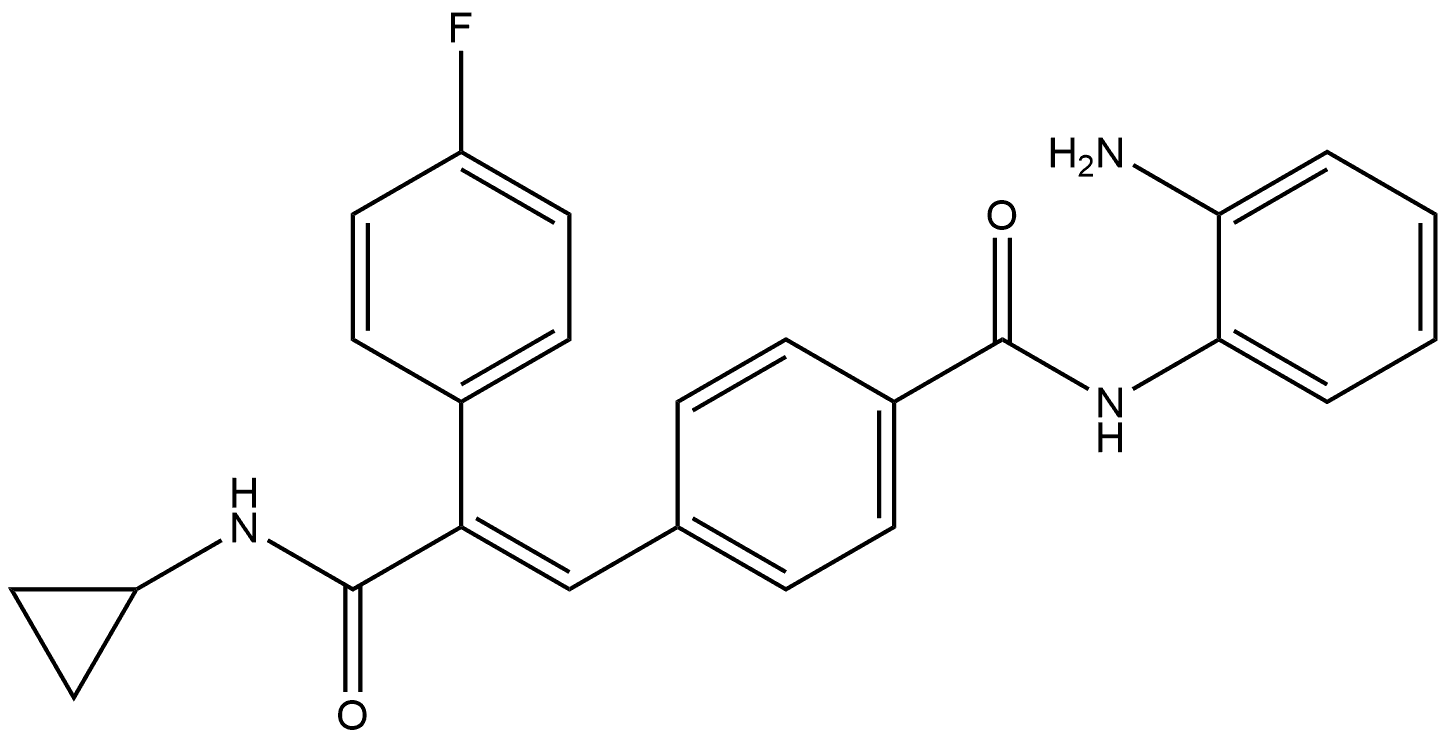 (αE)-α-[[4-[[(2-Aminophenyl)amino]carbonyl]phenyl]methylene]-N-cyclopropyl-4-fluorobenzeneacetamide 结构式