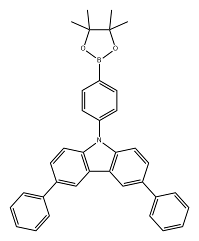 3,6-二苯基-{4-(9H-咔唑-9-基)}苯硼酸频呢醇酯 结构式