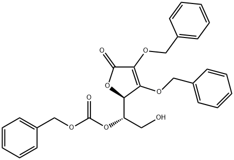 L-Ascorbic acid, 2,3-bis-O-(phenylmethyl)-, 5-(phenylmethyl carbonate) 结构式