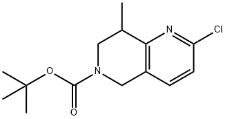 2-氯-8-甲基-7,8-二氢-1,6-萘啶-6(5H)-羧酸叔丁酯 结构式