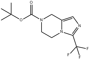 Imidazo[1,5-a]pyrazine-7(8H)-carboxylic acid, 5,6-dihydro-3-(trifluoromethyl)-, 1,1-dimethylethyl ester 结构式