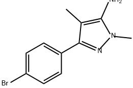 3-(4-溴苯基)-1,4-二甲基-1H-吡唑-5-胺 结构式