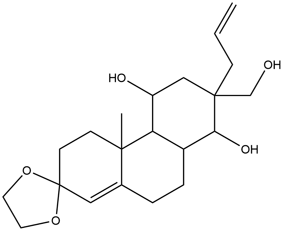 7''-Allyl-7''-(hydroxymethyl)-4a''-methyl-3'',4'',4a'',4b'',5'',6'',7'',8'',8a'',9''-decahydro-1''H-spiro[[1,3]dioxolane-2,2''-phenanthrene]-5'',8''-diol 结构式