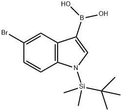 5-Bromo-1-(tert-butyldimethylsilyl)-1H-indol-3-ylboronic acid 结构式