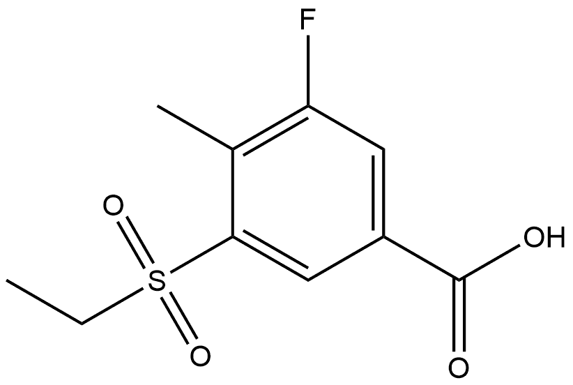 3-(Ethylsulfonyl)-5-fluoro-4-methylbenzoic acid 结构式