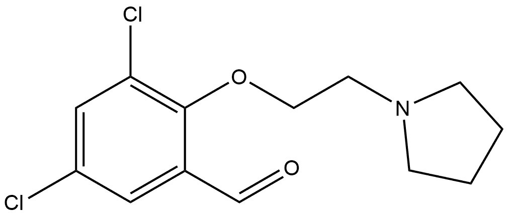 3,5-Dichloro-2-[2-(1-pyrrolidinyl)ethoxy]benzaldehyde 结构式