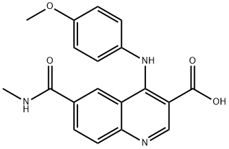 3-Quinolinecarboxylic acid, 4-[(4-methoxyphenyl)amino]-6-[(methylamino)carbonyl]- 结构式