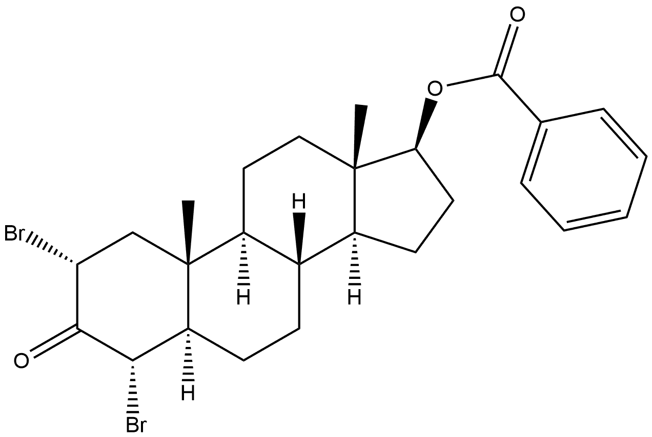 5α-Androstan-3-one, 2α,4α-dibromo-17β-hydroxy-, benzoate (6CI) 结构式