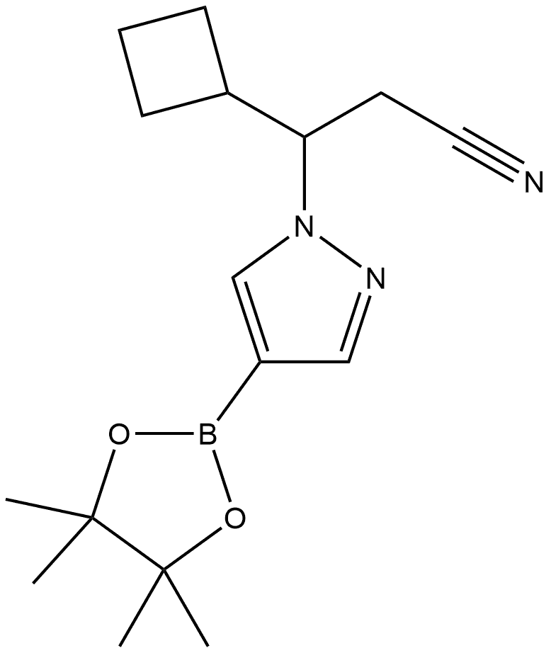3-环丁基-3-(4-(4,4,5,5-四甲基-1,3,2-二氧杂硼烷-2-基)-1H-吡唑-1-基)丙腈 结构式