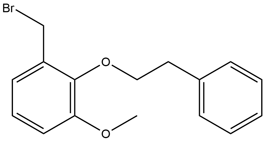 1-(Bromomethyl)-3-methoxy-2-(2-phenylethoxy)benzene 结构式