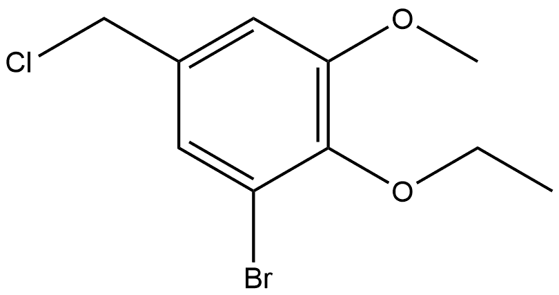 1-Bromo-5-(chloromethyl)-2-ethoxy-3-methoxybenzene 结构式