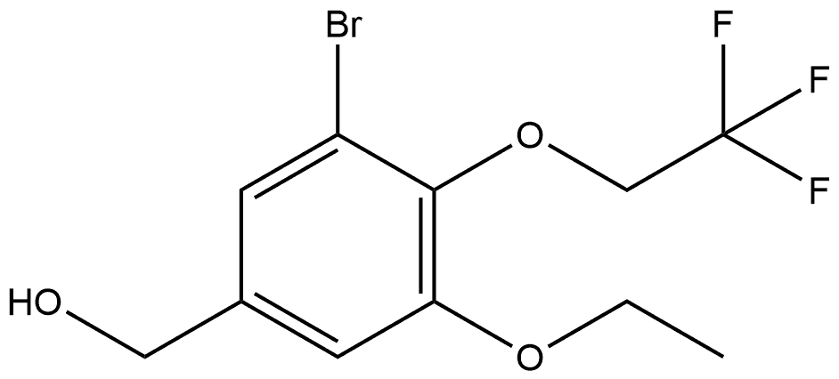 3-Bromo-5-ethoxy-4-(2,2,2-trifluoroethoxy)benzenemethanol 结构式