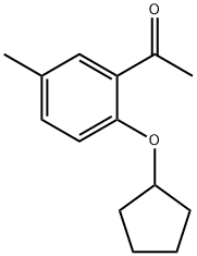 1-[2-(Cyclopentyloxy)-5-methylphenyl]ethanone 结构式