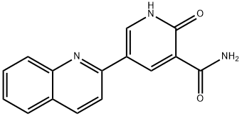 2-Oxo-5-(quinolin-2-yl)-1,2-dihydropyridine-3-carboxamide 结构式