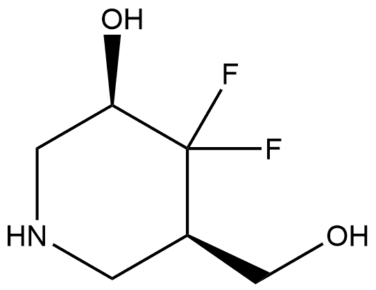 (3R,5R)-4,4-difluoro-5-(hydroxymethyl)piperidin-3-ol 结构式