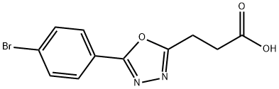 JR-9561, 3-(5-(4-Bromophenyl)-1,3,4-oxadiazol-2-yl)propanoic acid, 97% 结构式