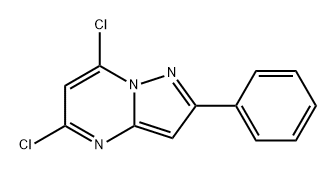 Pyrazolo[1,5-a]pyrimidine, 5,7-dichloro-2-phenyl- 结构式