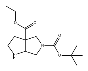 Pyrrolo[3,4-b]pyrrole-3a,5(1H,4H)-dicarboxylic acid, tetrahydro-, 5-(1,1-dimethylethyl) 3a-ethyl ester 结构式