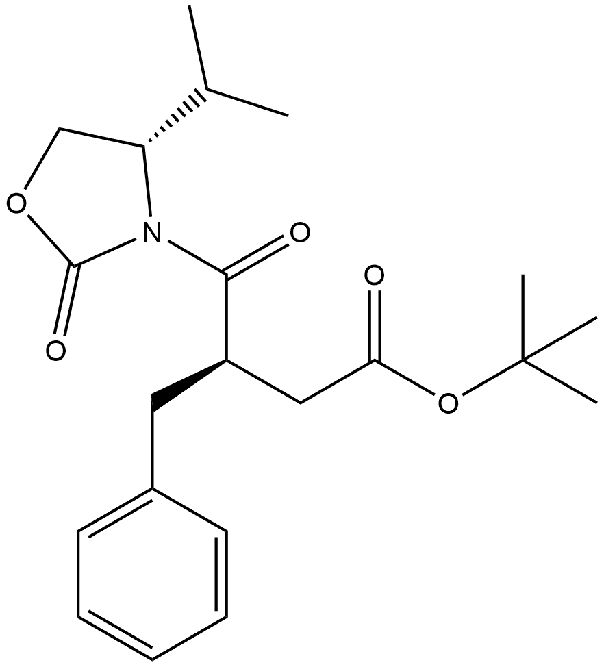 3-Oxazolidinebutanoic acid, 4-(1-methylethyl)-γ,2-dioxo-β-(phenylmethyl)-, 1,1-dimethylethyl ester, [S-(R*,S*)]- (9CI) 结构式