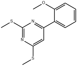 Pyrimidine, 4-(2-methoxyphenyl)-2,6-bis(methylthio)- 结构式