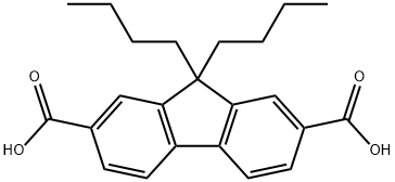 9,9-二丁基-9H-芴-2,7-二羧酸 结构式