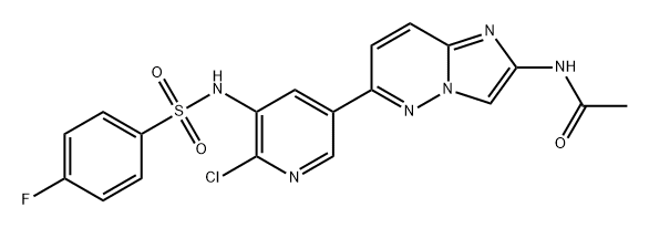 N-(6-(6-氯-5-(4-氟苯基磺酰胺)吡啶-3-基)咪唑并[1,2-B]哒嗪-2-基)乙酰胺 结构式