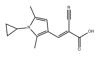 (E)-2-氰基-3-(1-环丙基-2,5-二甲基-1H-吡咯-3-基)丙烯酸 结构式